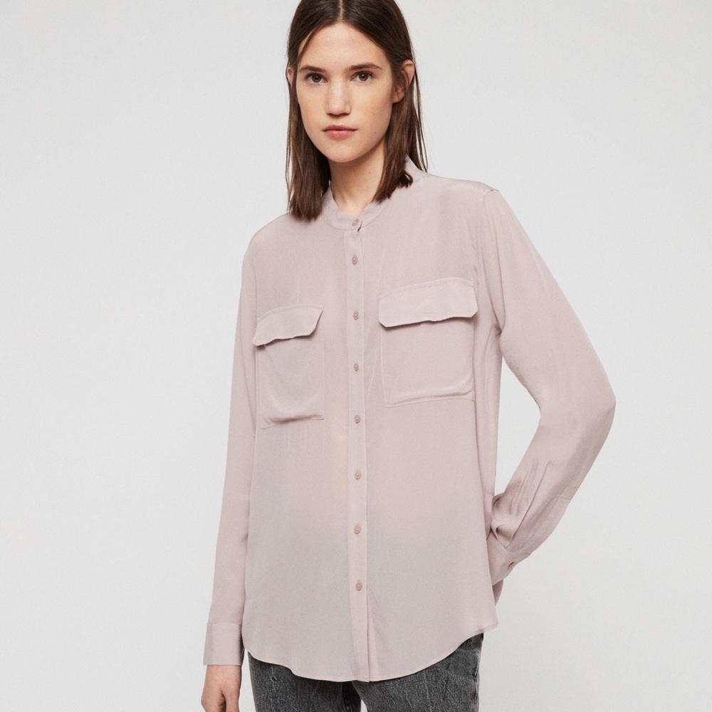All Saints Lexi Shirt in Washed Pink Sz M